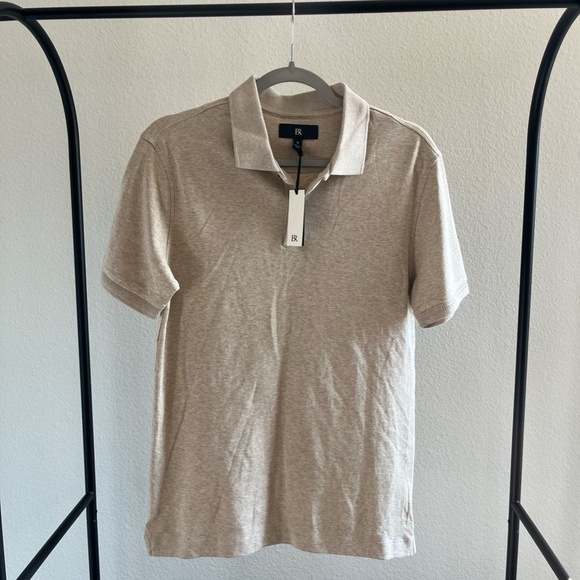 NWT BANANA REPUBLIC | Modern Classic Luxury-Touch Polo in Heather Camel | Size S - Picture 2 of 11